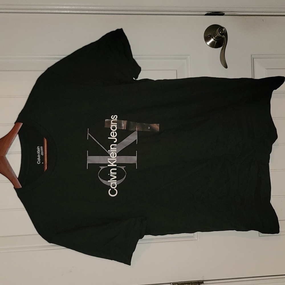 NWT Calvin Klein Black Logo SS Tee Mens Medium